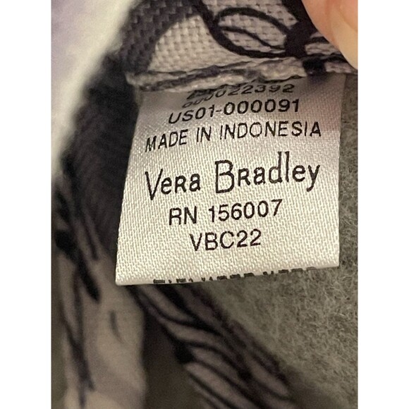 Vera‎ Bradley Moon Shadow Meadow Gray White Black Tech Bag Travel Pouch - Picture 6 of 8